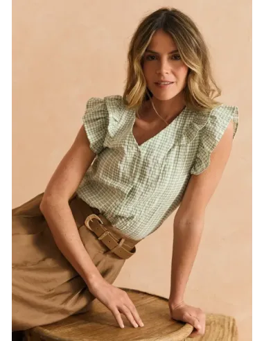BLUSA SISA VICHY MENTA POLIN ET MOI