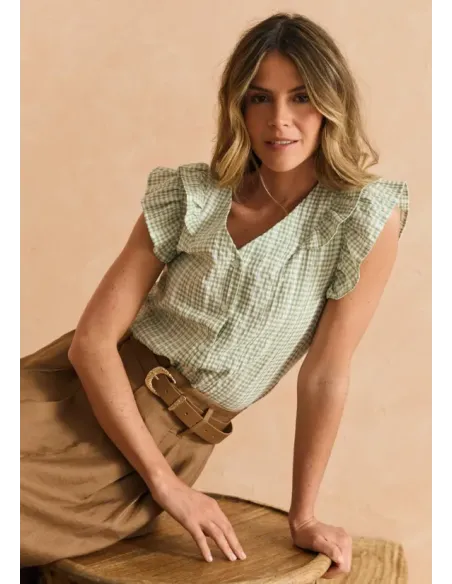 BLUSA SISA VICHY MENTA POLIN ET MOI