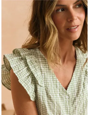 BLUSA SISA VICHY MENTA POLIN ET MOI