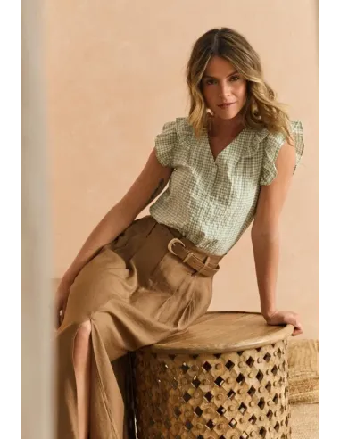 BLUSA SISA VICHY MENTA POLIN ET MOI