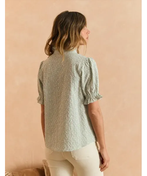 BLUSA MANGA CORTA VICHY VERDE POLIN ET MOI 2