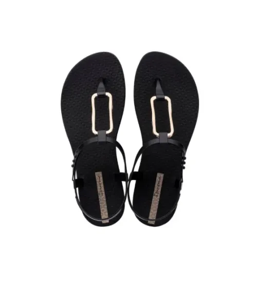 CHANCLA IPANEMA CLASS MODER NEGRA CON BROCHE DORADO 2