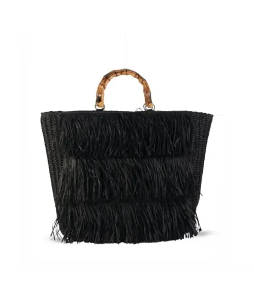 BOLSO NEGRO ASAS BAMBU KBAS