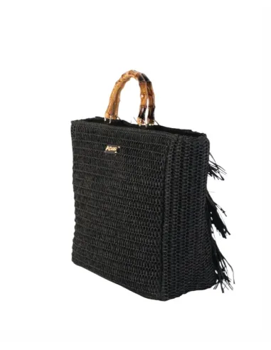 BOLSO NEGRO ASAS BAMBU KBAS