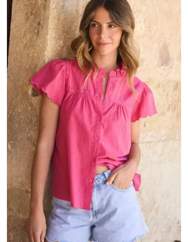 CAMISA BORDADA FUCSIA HILARIA POLIN ET MOI