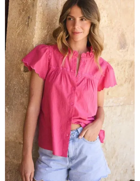 CAMISA BORDADA FUCSIA HILARIA POLIN ET MOI