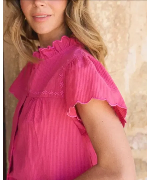 CAMISA BORDADA FUCSIA HILARIA POLIN ET MOI 2