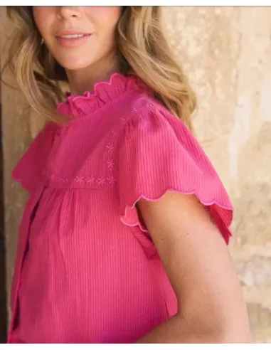CAMISA BORDADA FUCSIA HILARIA POLIN ET MOI