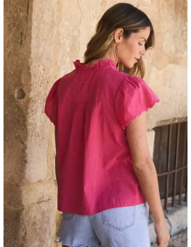 CAMISA BORDADA FUCSIA HILARIA POLIN ET MOI