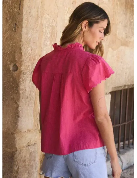 CAMISA BORDADA FUCSIA HILARIA POLIN ET MOI