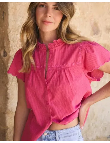 CAMISA BORDADA FUCSIA HILARIA POLIN ET MOI
