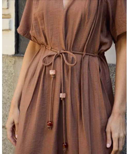 VESTIDO MARRON CHOCOLATE POLIN ET MOI 2