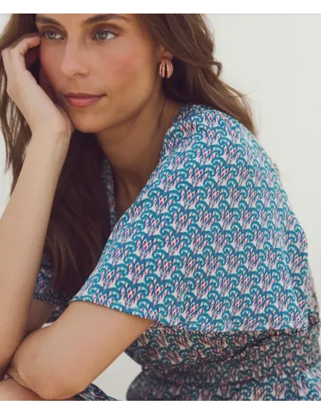 VESTIDO ESTAMPADO AZUL POLIN ET MOI