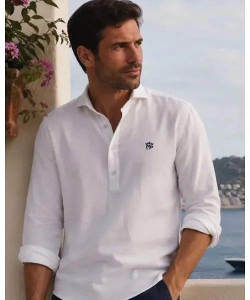 POLERA LINO BLANCA MONTEPICAZA HOMBRE