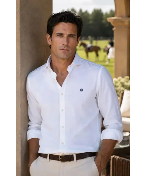 CAMISA BLANCA LINO MONTEPICAZA HOMBRE