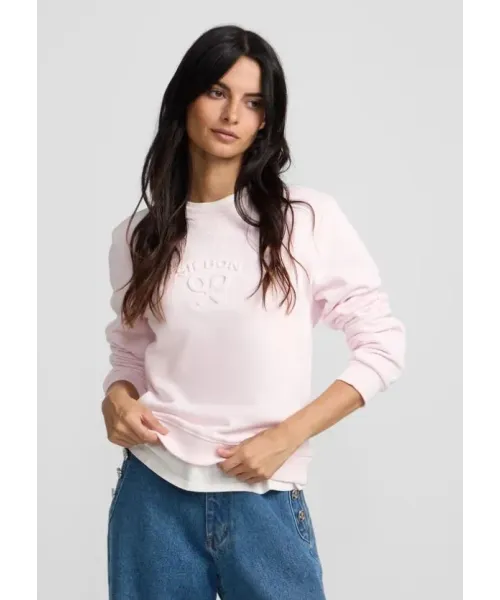 SUDADERA ROSA LOGO SILBON MUJER