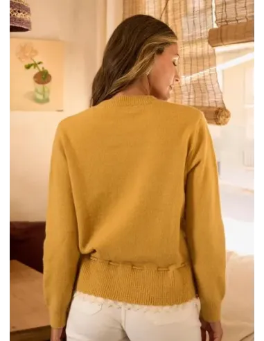 JERSEY OCRE CON VOLANTE DE ENCAJE POLIN ET MOI