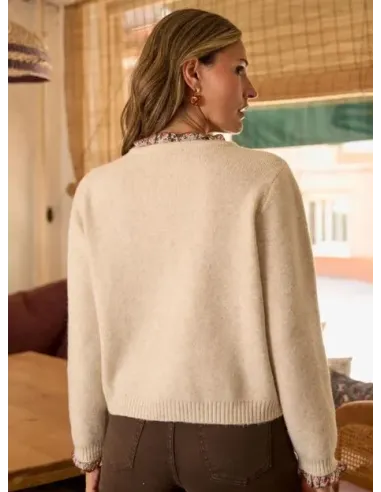 CHAQUETA PUNTO RIBETE FLORES POLIN ET MOI