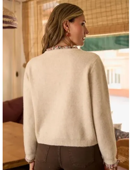 CHAQUETA PUNTO RIBETE FLORES POLIN ET MOI