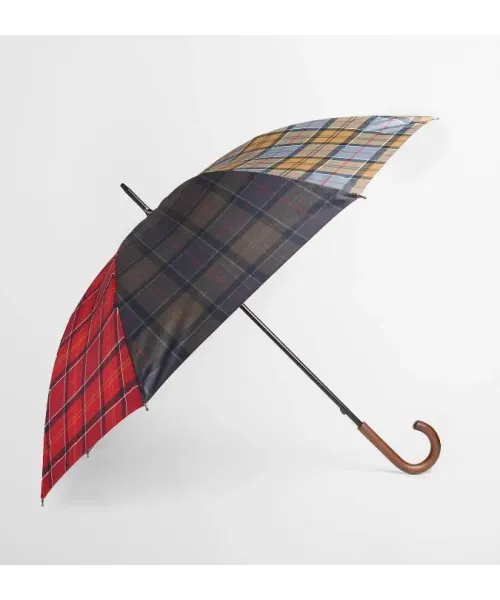 PARAGUAS TRICOLOR TARTAN ROJO BARBOUR