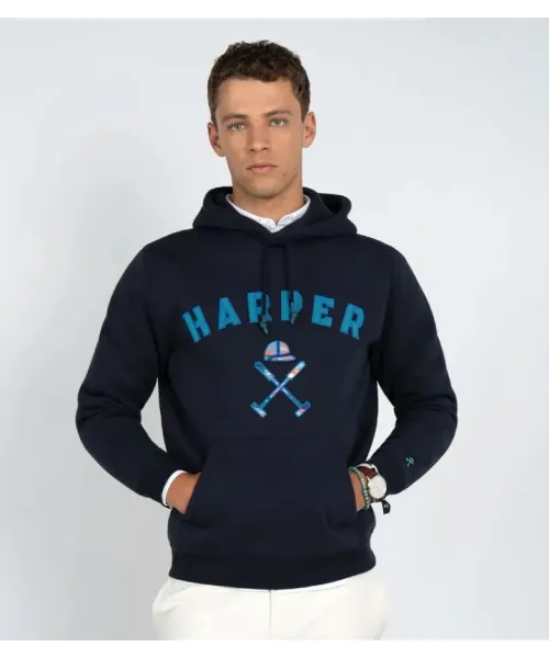 SUDADERA CAPUCHA AZUL HARPER&NEYER