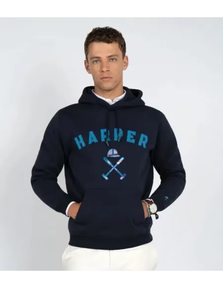SUDADERA CAPUCHA AZUL HARPER&NEYER