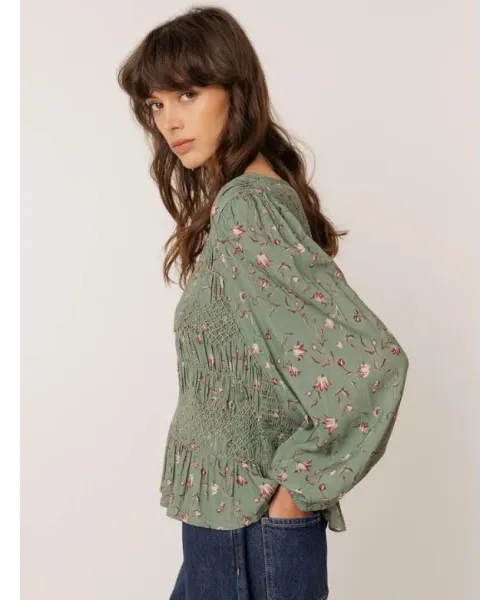 BLUSA VERDE SMOCK INDI&COLD