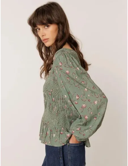 BLUSA VERDE SMOCK INDI&COLD