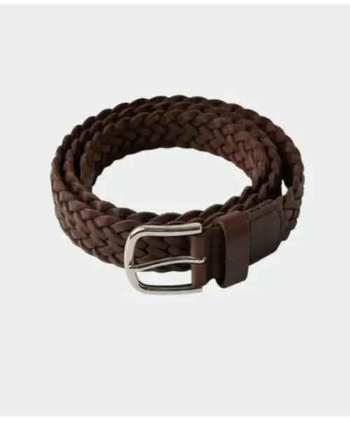 CINTURON PIEL TRENZADO MARRON INDI&COLD