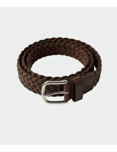 CINTURON PIEL TRENZADO MARRON INDI&COLD