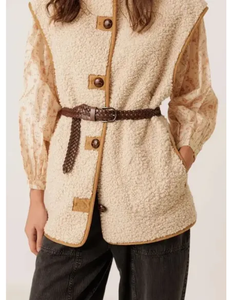 CINTURON PIEL TRENZADO MARRON INDI&COLD