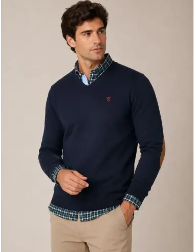 JERSEY PICO CON CODERAS MARINO SOLERA HOMBRE