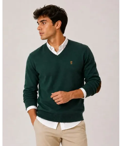 JERSEY CUELLO PICO VERDE SOLERA HOMBRE