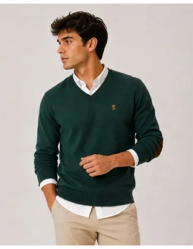 JERSEY CUELLO PICO VERDE SOLERA HOMBRE