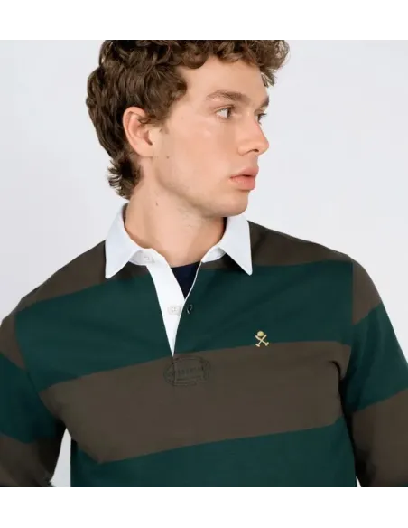POLO MANGA LARGA RUGBY RAYAS VERDE HARPER&NEYER