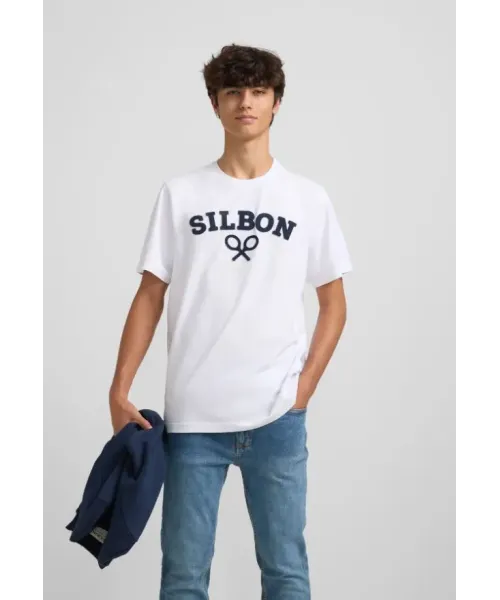 CAMISETA LOGO BLANCA SILBON HOMBRE