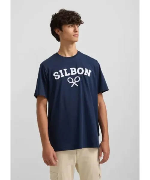CAMISETA LOGO AZUL MARINO SILBON HOMBRE