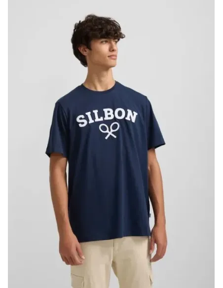 CAMISETA LOGO AZUL MARINO SILBON HOMBRE