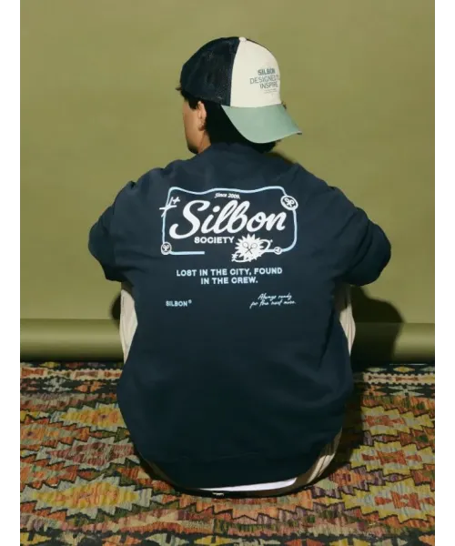 SUDADERA AZUL SOCIETY SILBON HOMBRE