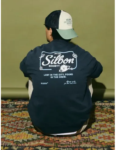 SUDADERA AZUL SOCIETY SILBON HOMBRE