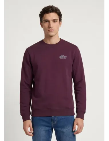 SUDADERA VARSITY  GRANATE SILBON HOMBRE