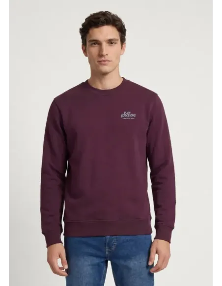 SUDADERA VARSITY  GRANATE SILBON HOMBRE