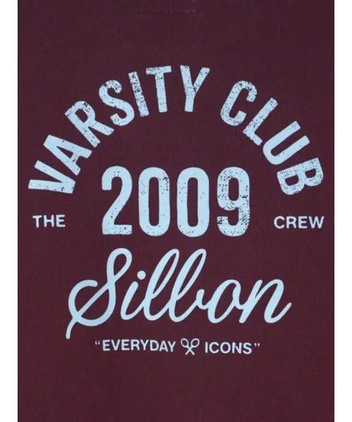 SUDADERA VARSITY  GRANATE SILBON HOMBRE 2