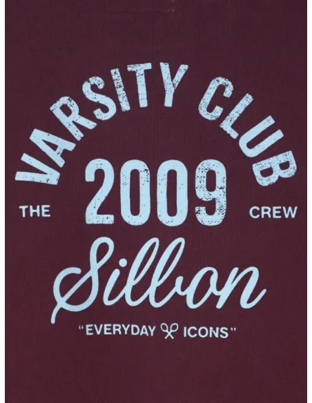 SUDADERA VARSITY  GRANATE SILBON HOMBRE