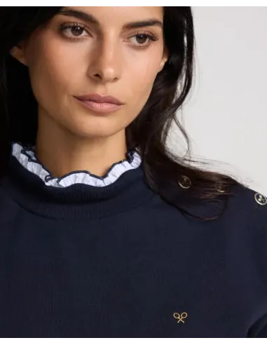 SUDADERA CUELLO VOLANTE MARINO SILBON MUJER