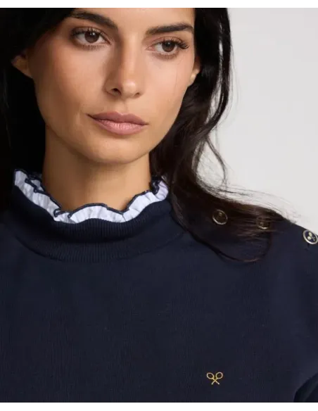 SUDADERA CUELLO VOLANTE MARINO SILBON MUJER