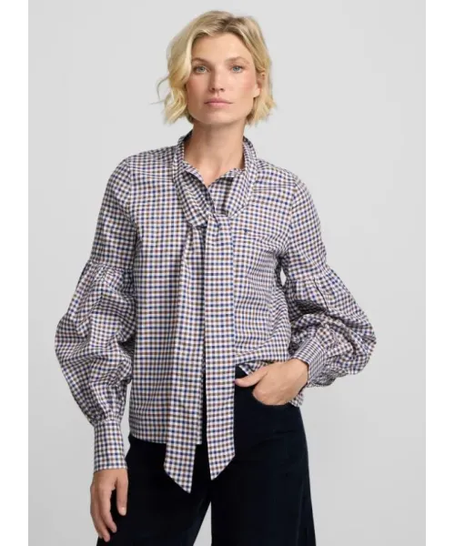 BLUSA CUADROS CON LAZADA SILBON MUJER 2