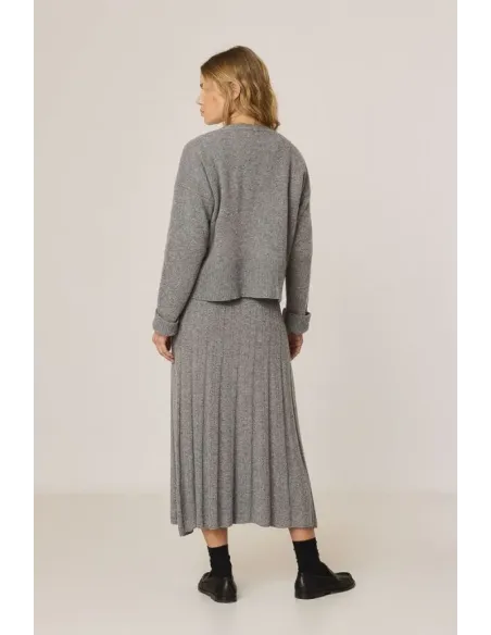 FALDA PUNTO PLISADA GRIS INDI&COLD