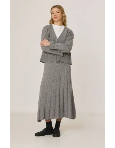 FALDA PUNTO PLISADA GRIS INDI&COLD