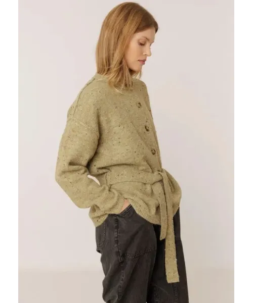 CHAQUETA DE PUNTO CON CINTURON INDI&COLD